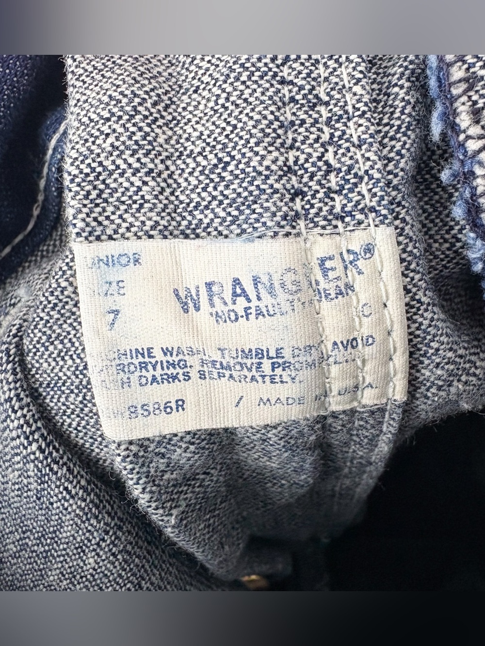Vintage 70s Wrangler Clover Embroidered Groovy High Rise Straight Leg Jeans Blue - Picture 9 of 9